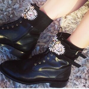 Renee Caovilla combat boots crystal 42